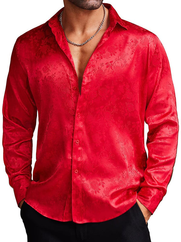 Rose Satin Dress Shirt